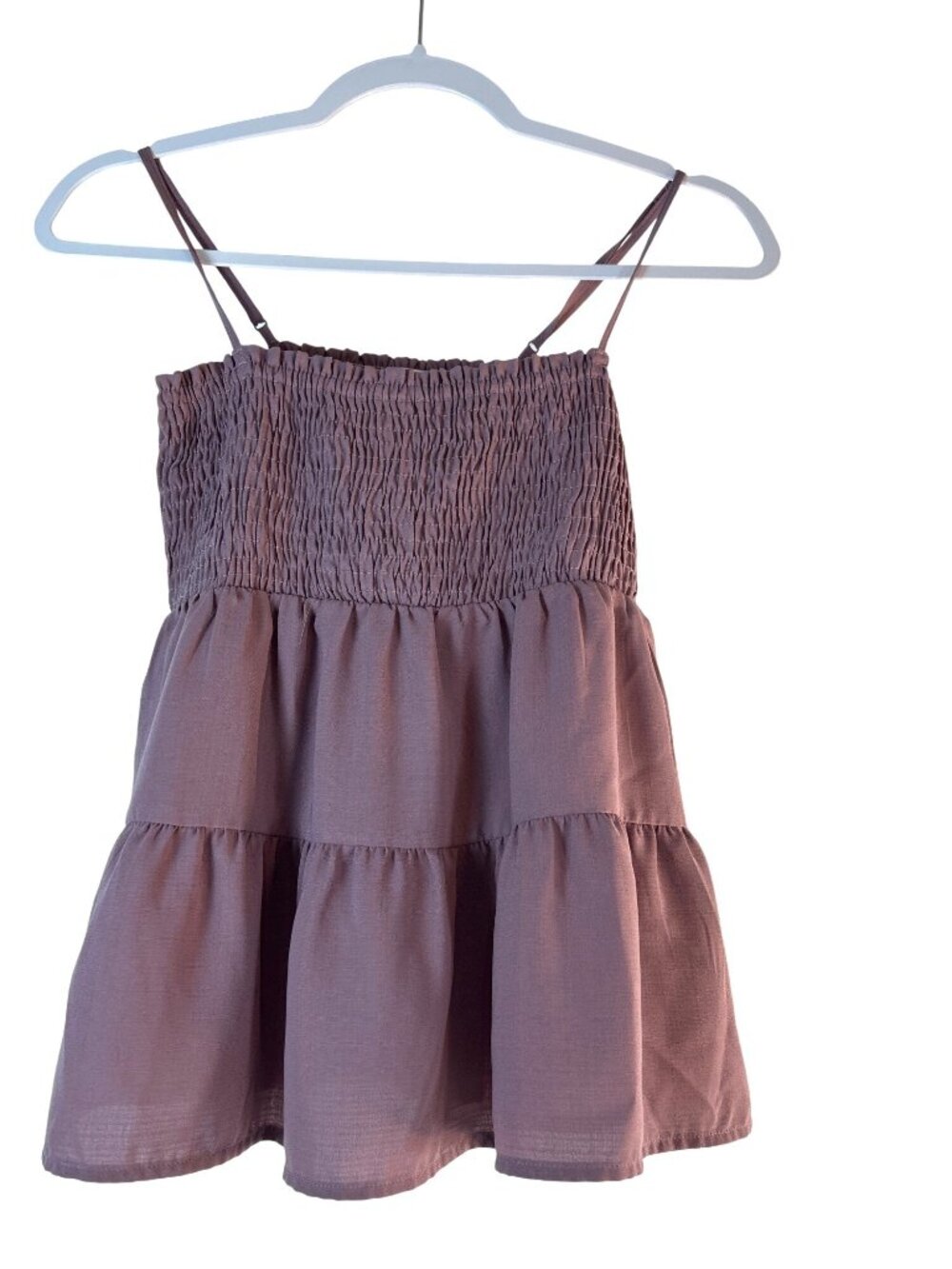 Paper Crane Girls Top Babydoll Adj Spaghetti Straps Cinched Chest Pink Size S
